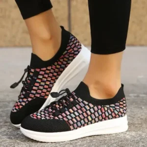 Fashionpared Women Fashion Fly Knit Breathable Fashion Sneakers