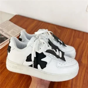 Fashionpared Women Fashion Round Toe Cross Platform Sneakers