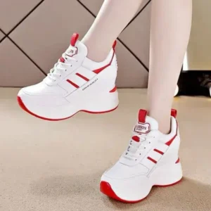 Fashionpared Women Fashion Platform Lace-Up Sneakers