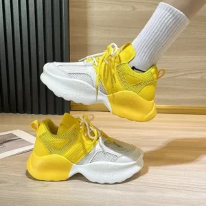 Fashionpared Women Fashion Gradient Mesh Breathable Sneakers