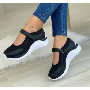 Fashionpared Casual Velcro Platform Plus Size Mesh Sneakers