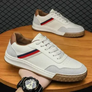 Fashionpared Men'S Casual Breathable Color Block Pu Sneakers