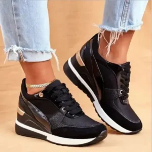 Fashionpared Women Bigger Sizes Stitching Design Sneakers