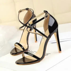 Fashionpared Women Fashion Sexy Hollow Cross Stiletto Heel Sandals