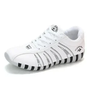 Fashionpared Women Vintage Casual Lace-Up Design Flat Sneakers