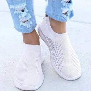 Fashionpared Women Casual Sports Mesh Breathable Design Solid Color Wedge Sneakers