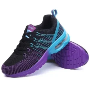 Fashionpared Women Fashion Casual Lace Up Design Mesh Breathable Air Cushion Shock Absorbing Sneakers