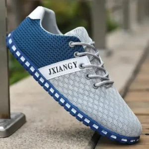 Fashionpared Men Casual Color Matching Breathable Mesh Flat Shoes