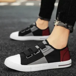 Fashionpared Men Fashion Color Matching Low Top Flat Canvas Shoes