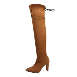 Fashionpared Women Fashion Plus Size Solid Color Over The Knee Boots