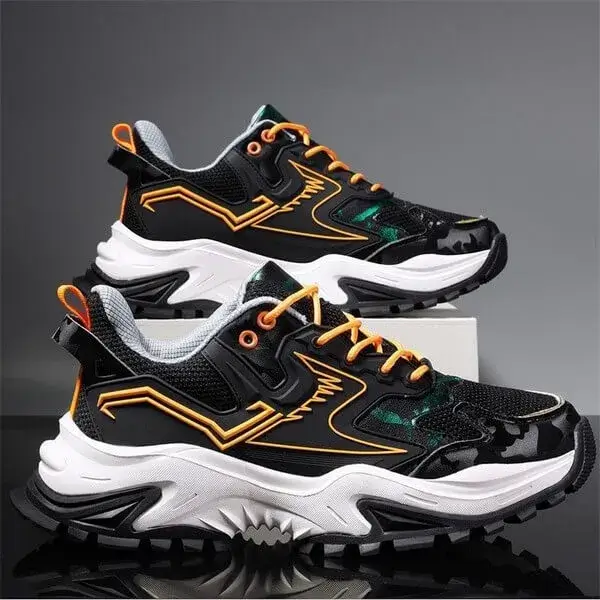 Fashionpared Men Spring Autumn Fashion Casual Colorblock Mesh Cloth Breathable Rubber Platform Shoes Sneakers
