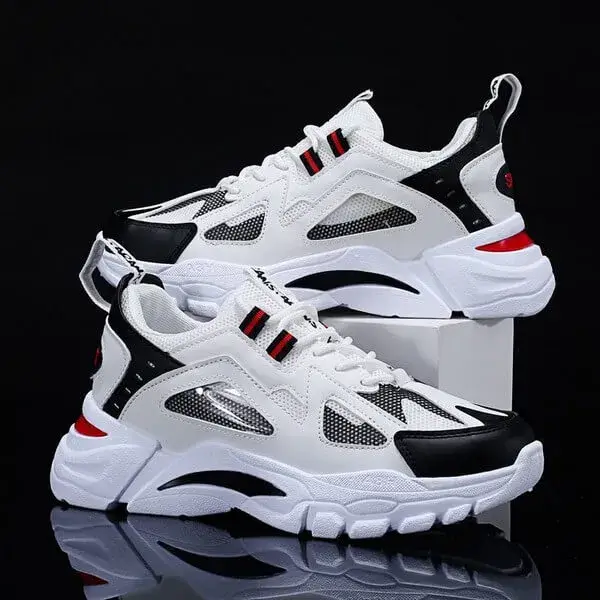 Fashionpared Men Spring Autumn Fashion Casual Colorblock Mesh Cloth Breathable Lightweight Rubber Platform Shoes Sneakers
