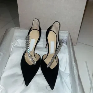 Fashionpared Women Fashion Sexy Elegant Rhinestone Pointed Toe Stiletto Heel Pumps