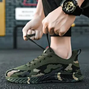 Fashionpared Men'S Casual Mesh Breathable Camouflage Sneakers