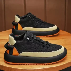 Fashionpared Men Casual Color-Block Thick-Soled High-Top Sneakers