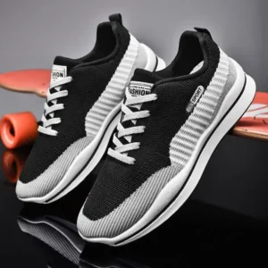 Fashionpared Men'S Casual Color-Block Mesh Breathable Soft-Soled Sneakers