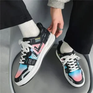 Fashionpared Men'S Fashion Breathable Color Block Low-Top Sneakers