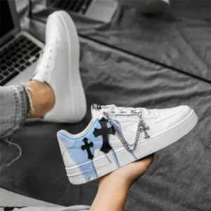 Fashionpared Men'S Fashion Cross Pattern Breathable Sneakers