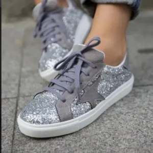 Fashionpared Women Fashion Casual Leopard Star Round Toe Flat Sneakers