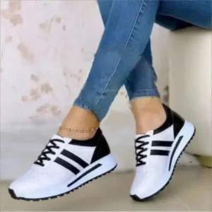 Fashionpared Women Fashion Plus Size Comfortable Mesh Breathable Thick-Soled Sneakers