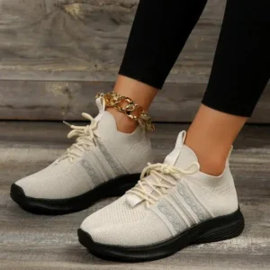 Fashionpared Women Fashion Casual Flying Mesh Breathable Thick-Soled Sneakers