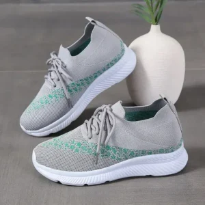 Fashionpared Women Fashion Casual Plus Size Mesh Breathable Lace-Up Sneakers