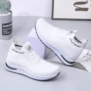 Fashionpared Women Fashion Casual Mesh Breathable Solid Color Sneakers