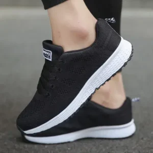 Fashionpared Women Fashion Casual Color Blocking Lace-Up Mesh Breathable Sneakers