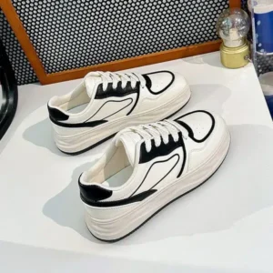 Fashionpared Women Fashion Platform Lace-Up Sneakers