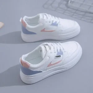 Fashionpared Women Fashion Round Toe Thin Strap Platform Sneakers