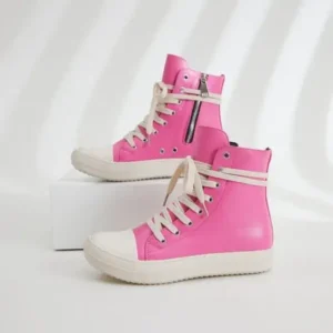 Fashionpared Women Fashion Rose Faux Leather High Top Shoes