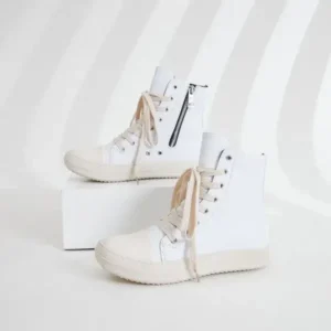 Fashionpared Women Fashionable Hip Hop White High Top Sneakers