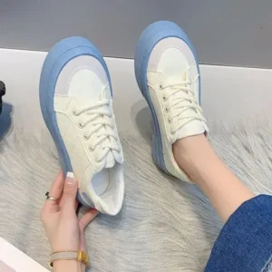 Fashionpared Women Fashion Round Toe Lace-Up Sneakers