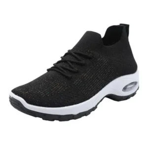 Fashionpared Women Fashion Fly Knit Lightweight Breathable Soft Sole Sneakers