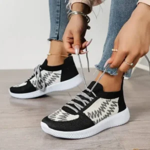 Fashionpared Women Fashion Color Block Mesh Platform Sneakers