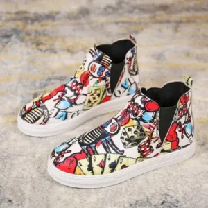 Fashionpared Women Fashionable Leopard Colorblock Sneakers