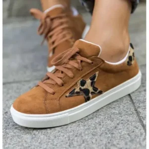 Fashionpared Women Fashion Round Toe Lace-Up Canvas Sneakers